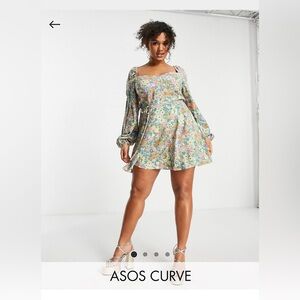 ASOS Design NWT milkmaid corset detail floral mini dress
